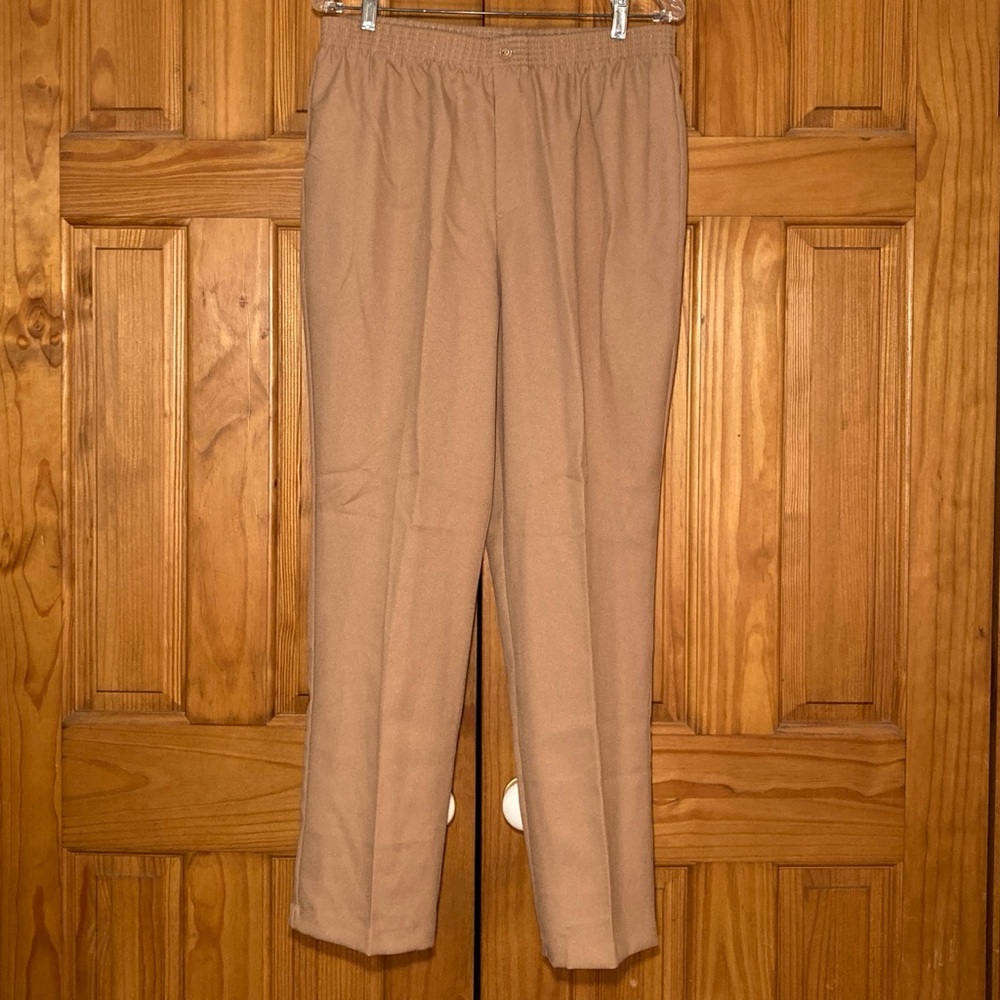 NWOT Bend Over Vintage 90s Pull On Pants Elastic Waist Tan Size 16